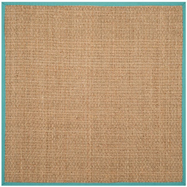 Safavieh Natural Fiber Nf114R Natural / Teal Natural Fiber Area Rug