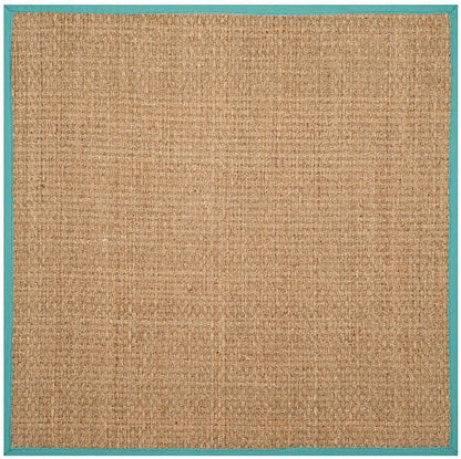 Safavieh Natural Fiber Nf114R Natural / Teal Natural Fiber Area Rug