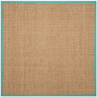 Safavieh Natural Fiber Nf114R Natural / Teal Natural Fiber Area Rug