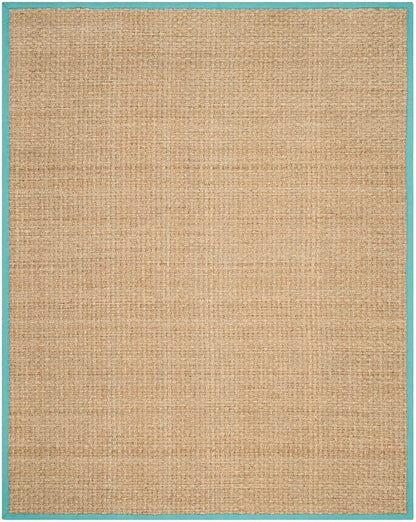 Safavieh Natural Fiber Nf114R Natural / Teal Natural Fiber Area Rug