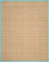 Safavieh Natural Fiber Nf114R Natural / Teal Natural Fiber Area Rug