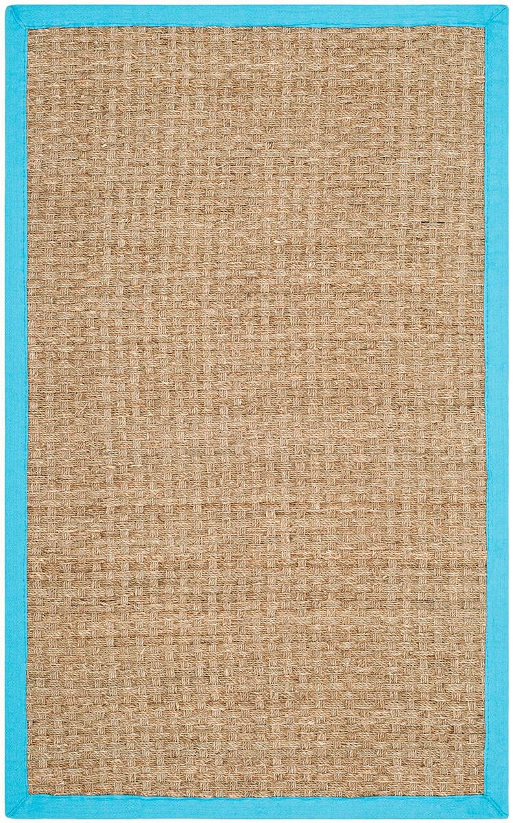 Safavieh Natural Fiber Nf114S Natural / Turquoise Natural Fiber Area Rug