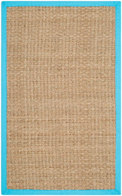 Safavieh Natural Fiber Nf114S Natural / Turquoise Natural Fiber Area Rug