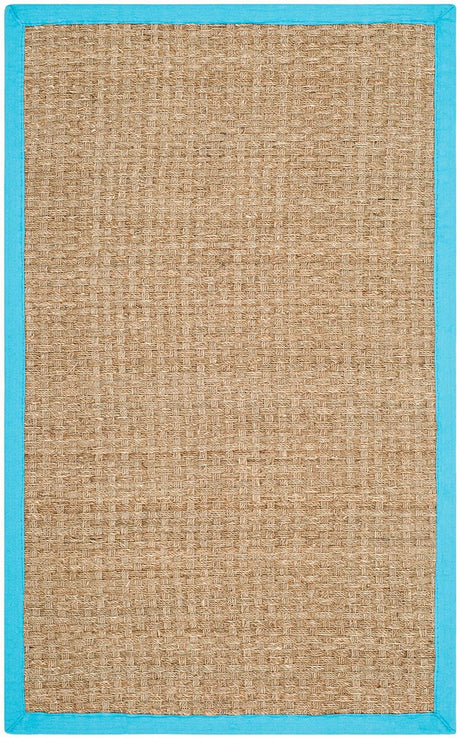 Safavieh Natural Fiber Nf114S Natural / Turquoise Rugs.