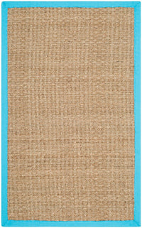 Safavieh Natural Fiber Nf114S Natural / Turquoise Natural Fiber Area Rug