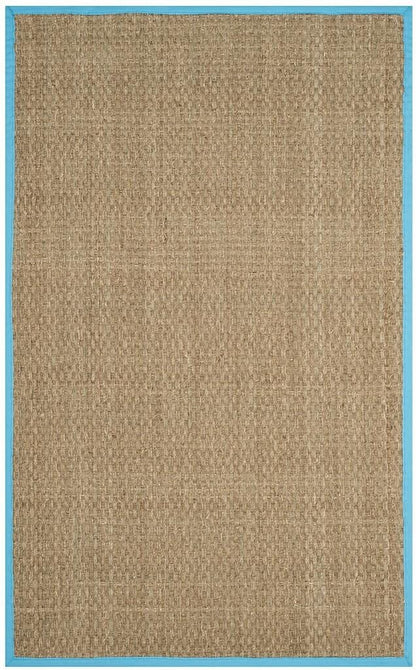 Safavieh Natural Fiber Nf114S Natural / Turquoise Natural Fiber Area Rug