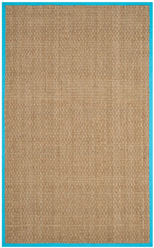 Safavieh Natural Fiber Nf114S Natural / Turquoise Natural Fiber Area Rug