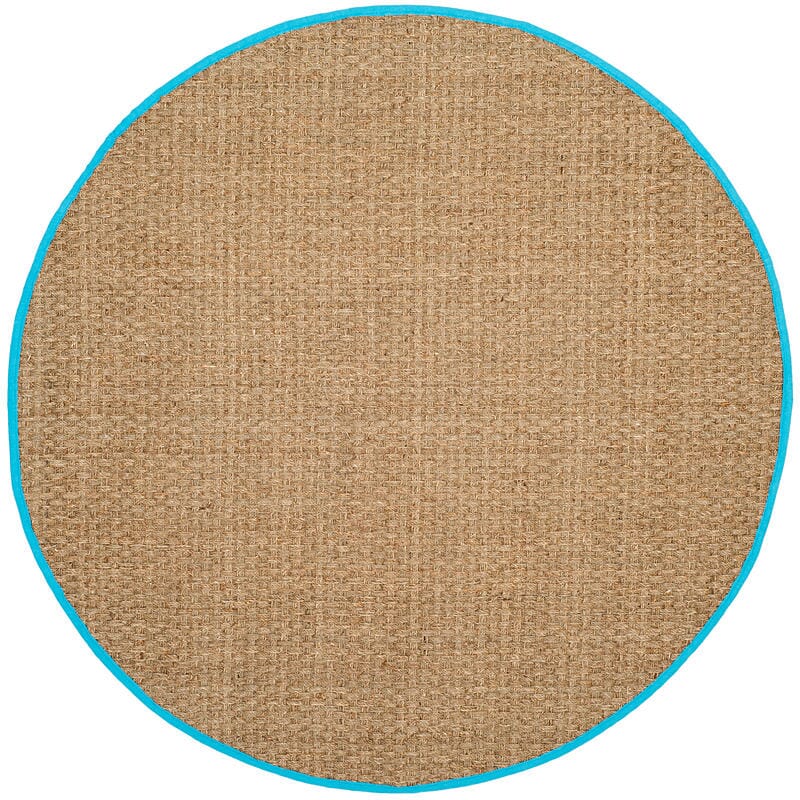 Safavieh Natural Fiber Nf114S Natural / Turquoise Natural Fiber Area Rug