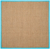 Safavieh Natural Fiber Nf114S Natural / Turquoise Rugs.