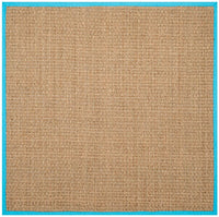 Safavieh Natural Fiber Nf114S Natural / Turquoise Natural Fiber Area Rug