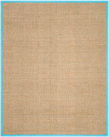Safavieh Natural Fiber Nf114S Natural / Turquoise Rugs.