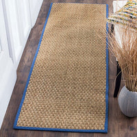 Safavieh Natural Fiber Nf114T Natural / Navy Natural Fiber Area Rug