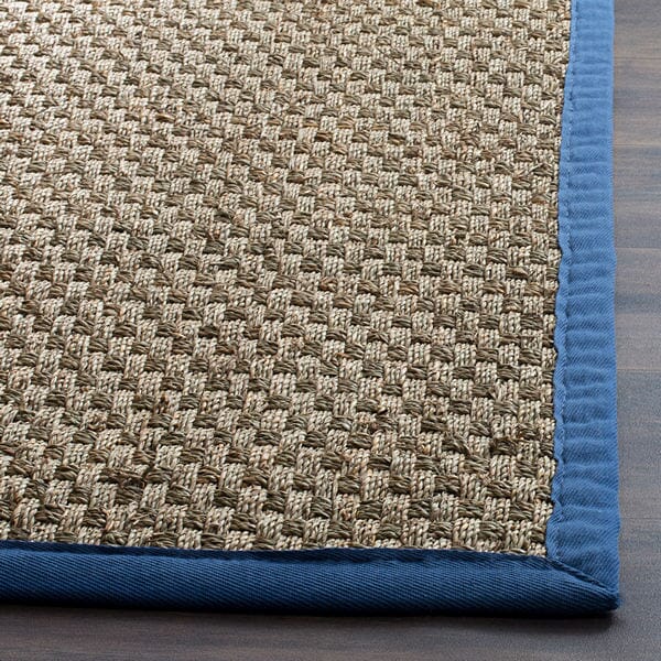 Safavieh Natural Fiber Nf114T Natural / Navy Natural Fiber Area Rug