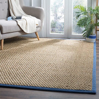 Safavieh Natural Fiber Nf114T Natural / Navy Natural Fiber Area Rug