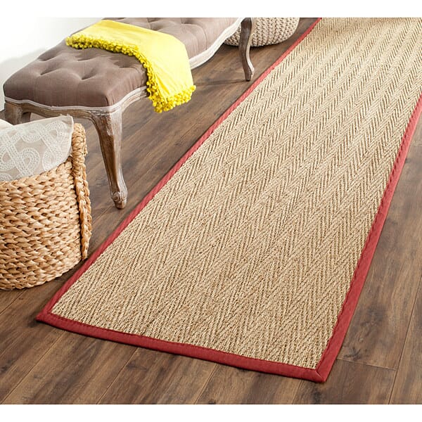 Safavieh Natural Fiber nf115d Natural / Red Rugs.