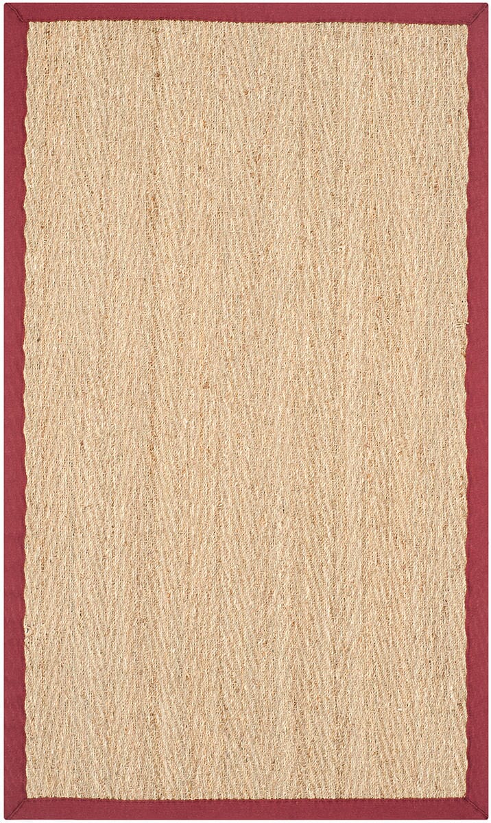 Safavieh Natural Fiber nf115d Natural / Red Natural Fiber Area Rug