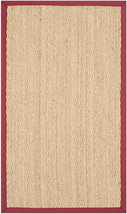 Safavieh Natural Fiber nf115d Natural / Red Natural Fiber Area Rug