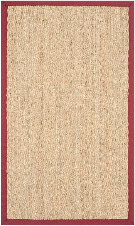 Safavieh Natural Fiber nf115d Natural / Red Rugs.