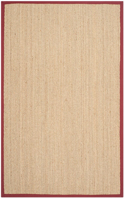 Safavieh Natural Fiber nf115d Natural / Red Natural Fiber Area Rug