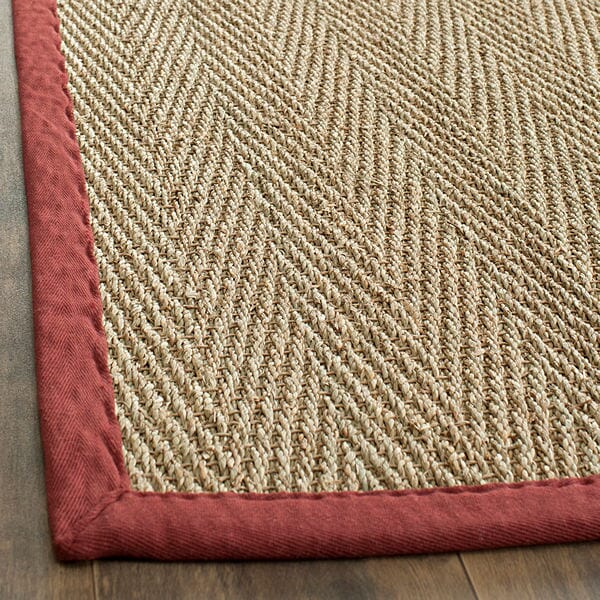 Safavieh Natural Fiber nf115d Natural / Red Rugs.