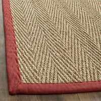 Safavieh Natural Fiber nf115d Natural / Red Natural Fiber Area Rug