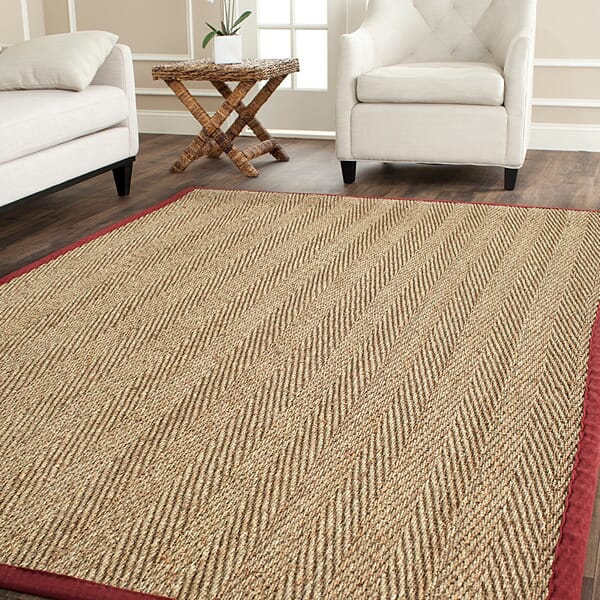 Safavieh Natural Fiber nf115d Natural / Red Natural Fiber Area Rug