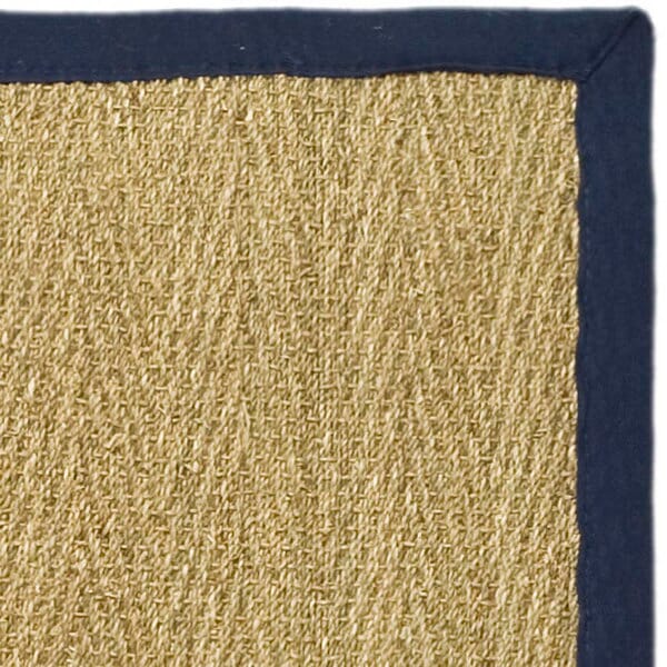 Safavieh Natural Fiber Nf115E Natural / Blue Solid Color Area Rug