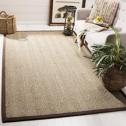 Safavieh Natural Fiber Nf115K Natural / Dark Brown Natural Fiber Area Rug