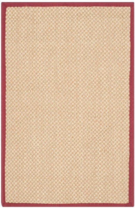 Safavieh Natural Fiber Nf141D Maize / Burgundy Rugs.