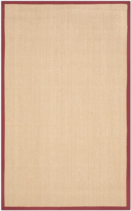 Safavieh Natural Fiber Nf141D Maize / Burgundy Rugs.