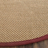 Safavieh Natural Fiber Nf141D Maize / Burgundy Rugs.