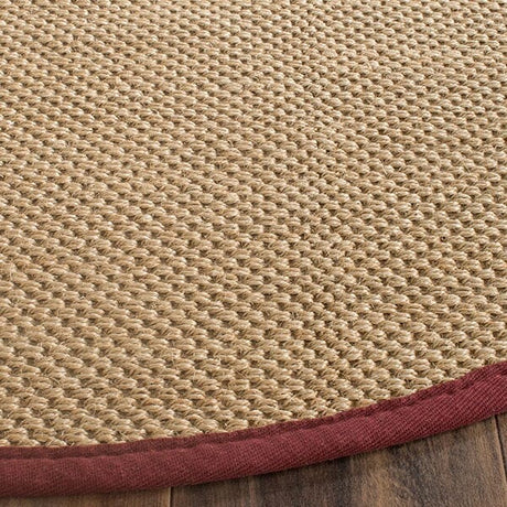 Safavieh Natural Fiber Nf141D Maize / Burgundy Rugs.