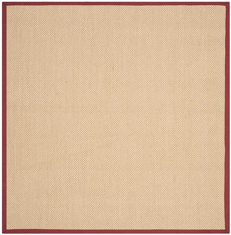 Safavieh Natural Fiber Nf141D Maize / Burgundy Rugs.