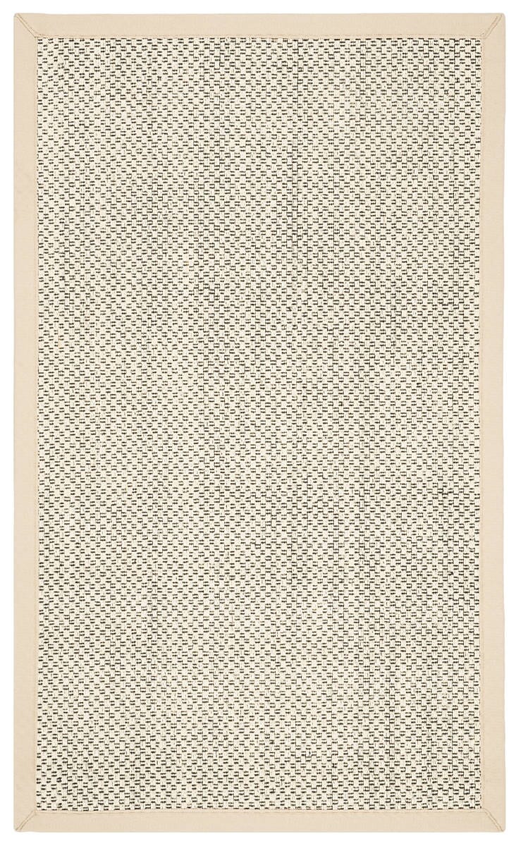 Safavieh Natural Fiber Nf150B Black / Ivory Solid Color Area Rug