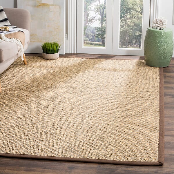 Safavieh Natural Fiber Nf154A Natural / Brown Bordered Area Rug