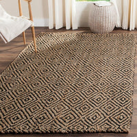 Safavieh Natural Fiber Nf181C Natural / Black Natural Fiber Area Rug