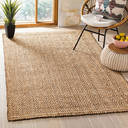 Safavieh Natural Fiber Nf183A Natural / Brown Solid Color Area Rug