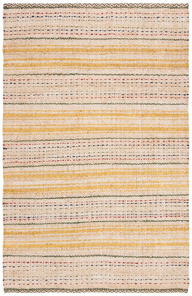 Safavieh Natural Fiber Nf202A Ivory / Gold Striped Area Rug