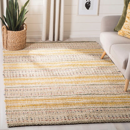 Safavieh Natural Fiber Nf202A Ivory / Gold Striped Area Rug