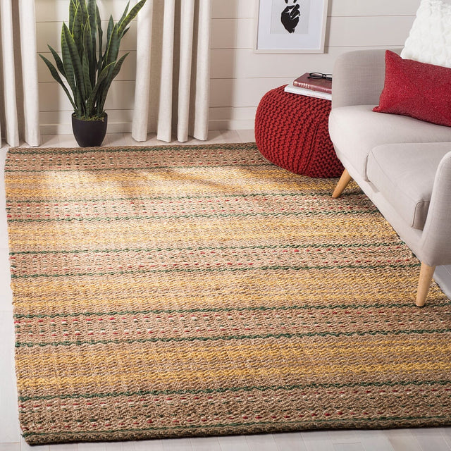 Safavieh Natural Fiber Nf202B Natural / Gold Striped Area Rug