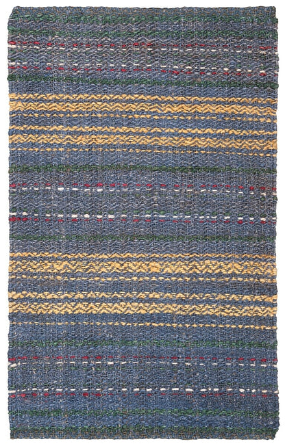 Safavieh Natural Fiber Nf202M Blue / Gold Striped Area Rug