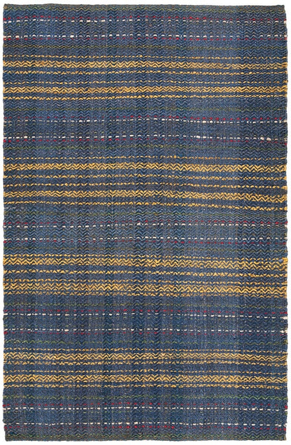 Safavieh Natural Fiber Nf202M Blue / Gold Striped Area Rug