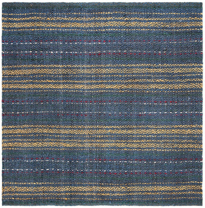 Safavieh Natural Fiber Nf202M Blue / Gold Striped Area Rug