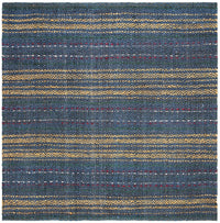 Safavieh Natural Fiber Nf202M Blue / Gold Striped Area Rug