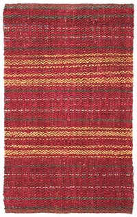 Safavieh Natural Fiber Nf202Q Red / Gold Striped Area Rug