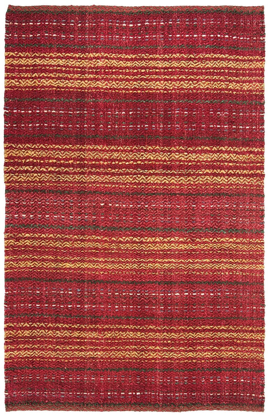 Safavieh Natural Fiber Nf202Q Red / Gold Striped Area Rug