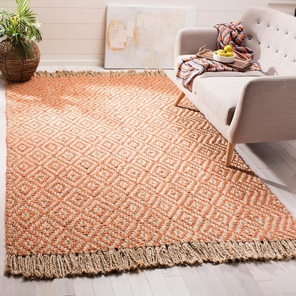 Safavieh Natural Fiber Nf266B Orange / Natural Geometric Area Rug