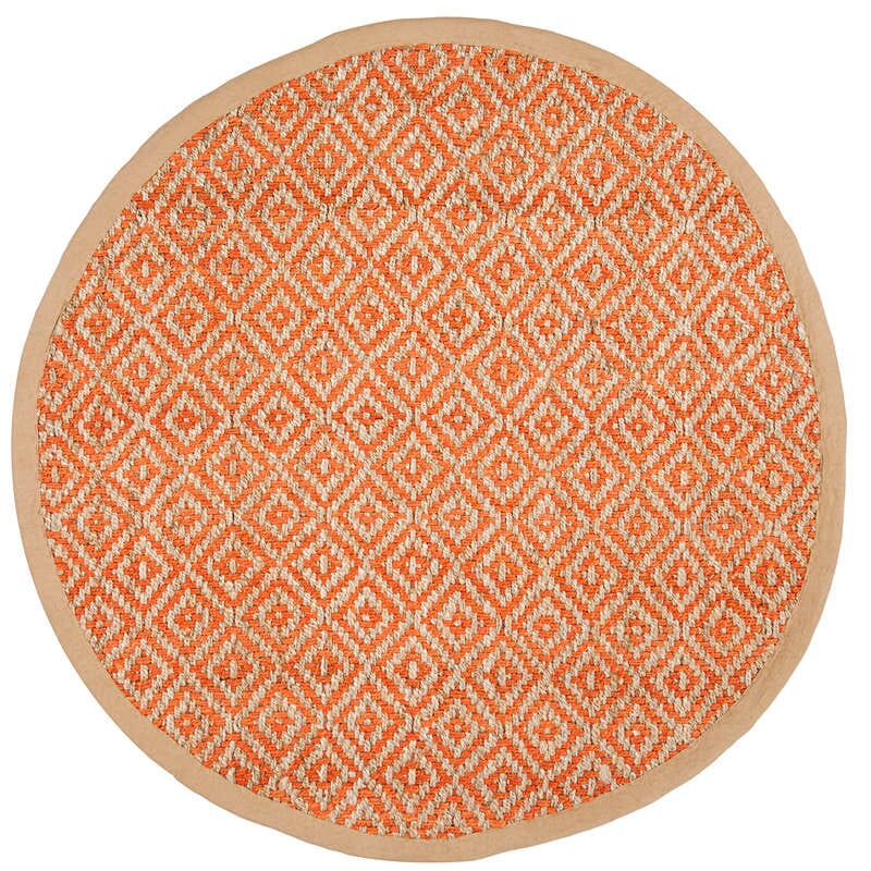 Safavieh Natural Fiber Nf266B Orange / Natural Geometric Area Rug