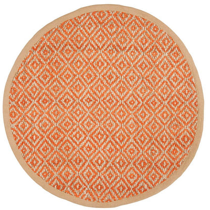 Safavieh Natural Fiber Nf266B Orange / Natural Geometric Area Rug