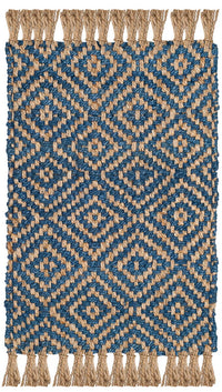 Safavieh Natural Fiber Nf266D Tropical Blue / Natural Geometric Area Rug